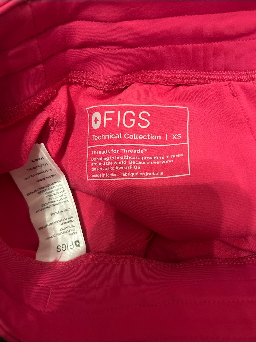 Figs Technical Collection XS Hot Pink Scrub pant - Picture 3 of 4